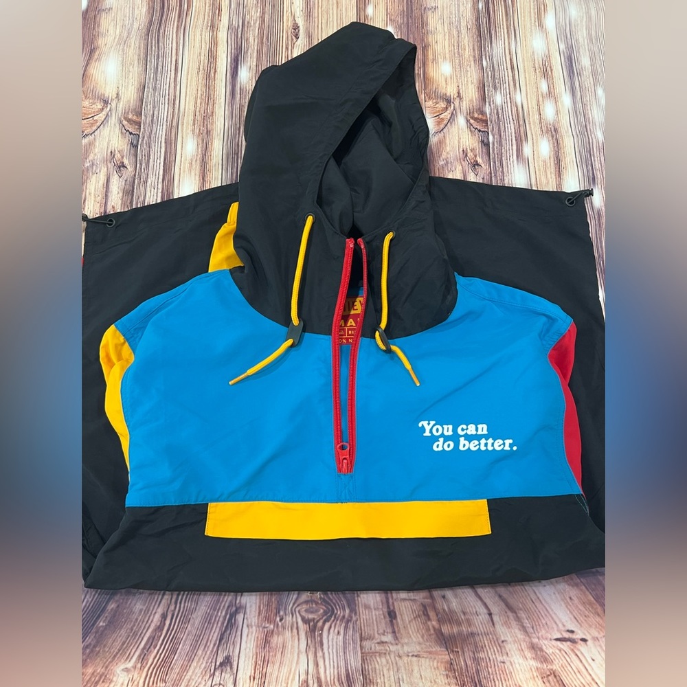 Multicolor Windbreaker ~ vintage “You can do better”